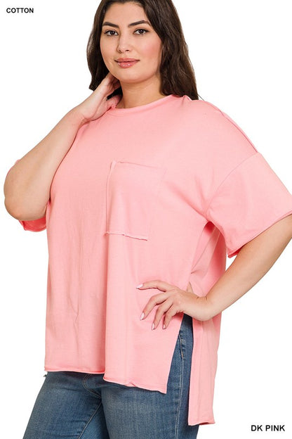 PLUS ROW EDGE HI-LOW HEM BOX TOP