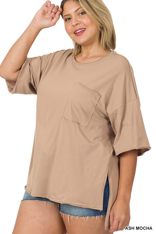 PLUS ROW EDGE HI-LOW HEM BOX TOP