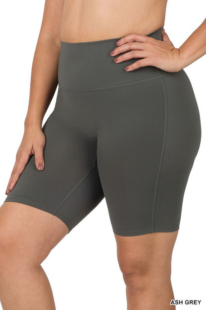 PLUS ATHLETIC HIGH RISE BIKER SHORTS