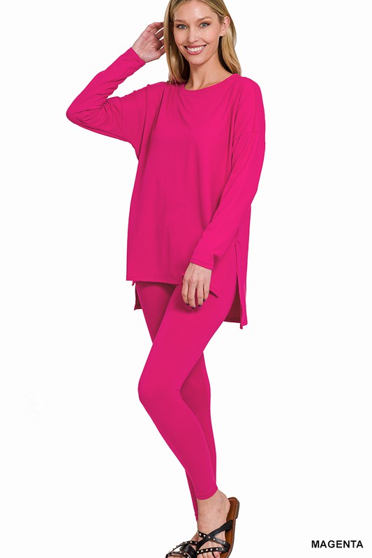 BRUSHED MICROFIBER LOUNGEWEAR SET