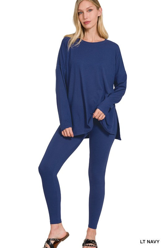 BRUSHED MICROFIBER LOUNGEWEAR SET