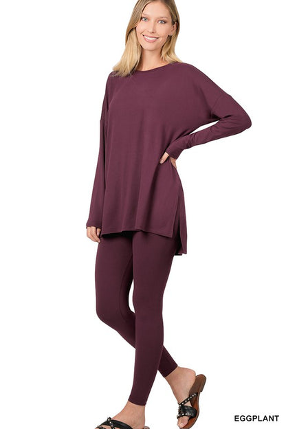 BRUSHED MICROFIBER LOUNGEWEAR SET