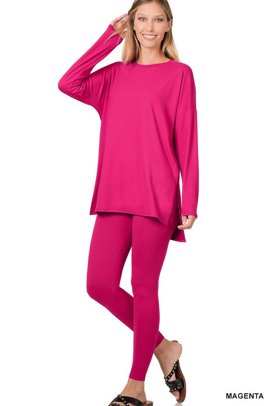 BRUSHED MICROFIBER LOUNGEWEAR SET