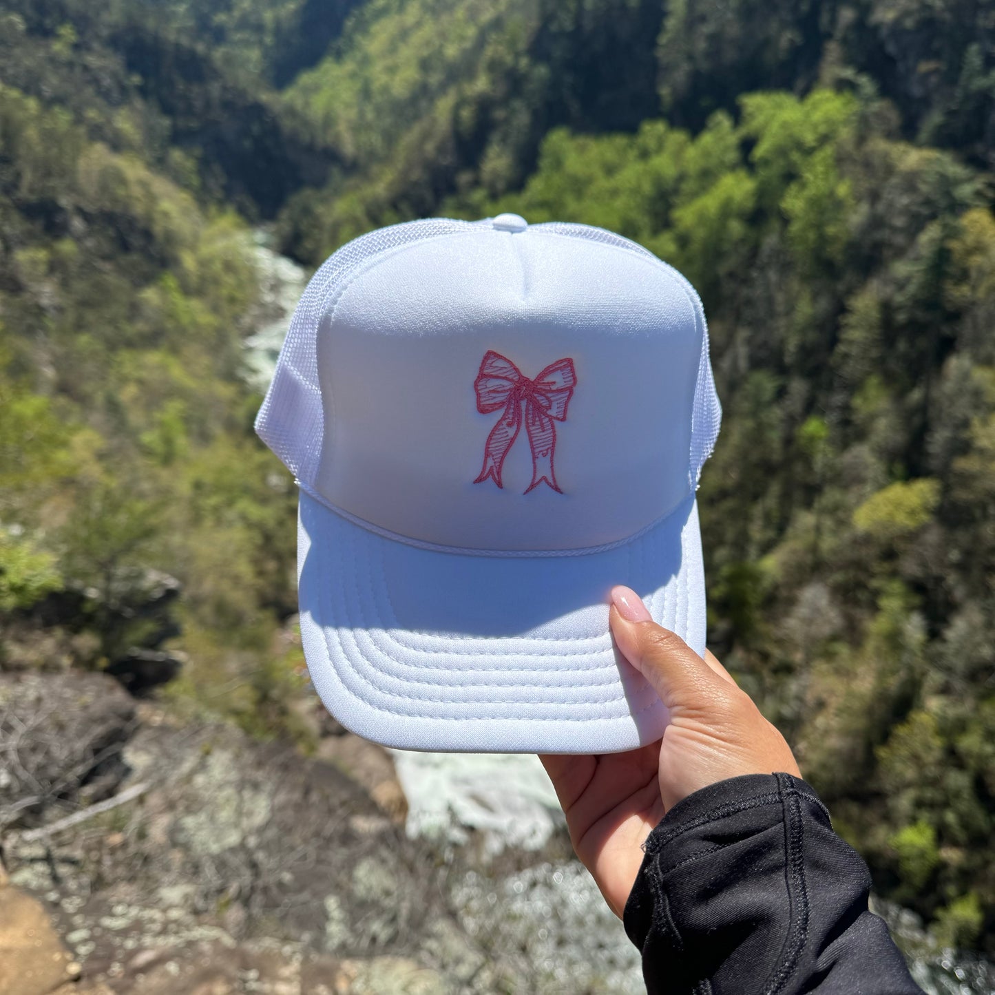 Embroidered Bow Trucker Hat