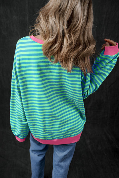 Pumpkin Striped Long Sleeve Sweatshirt