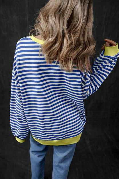 Pumpkin Striped Long Sleeve Sweatshirt