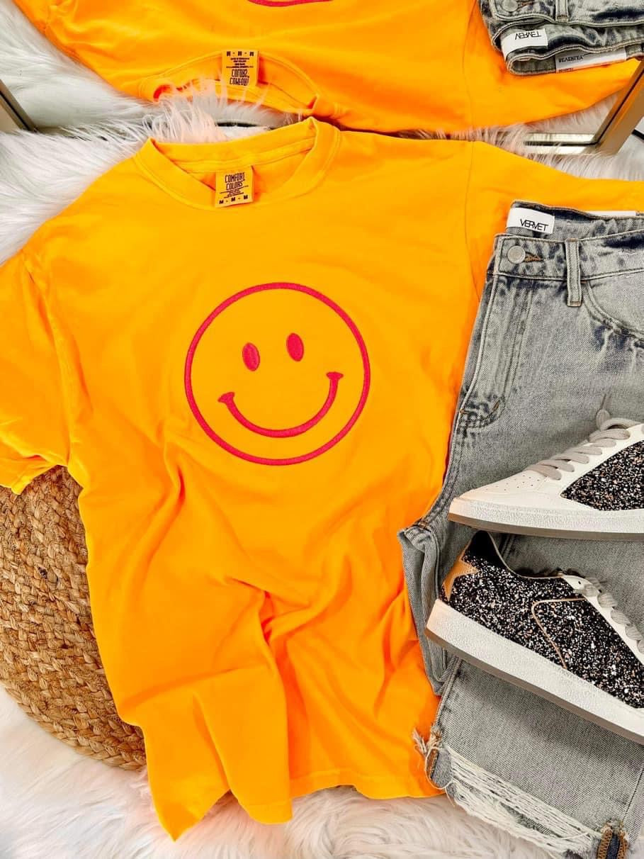 Only Smiles Embroidered Comfort Colors Tee