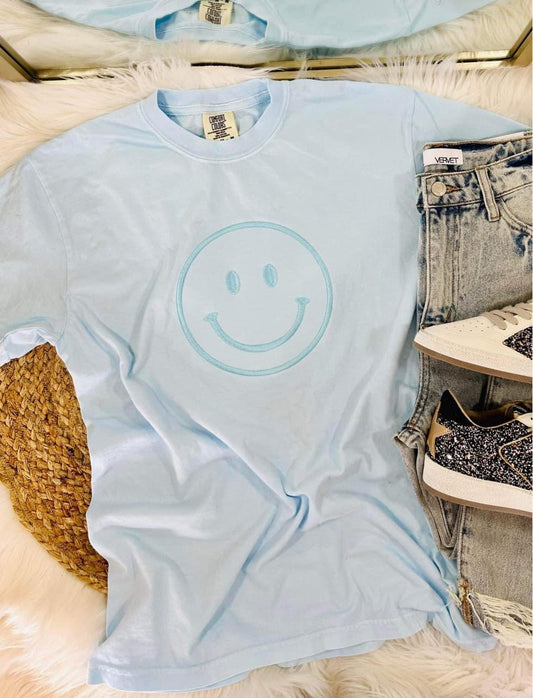 Only Smiles Embroidered Comfort Colors Tee