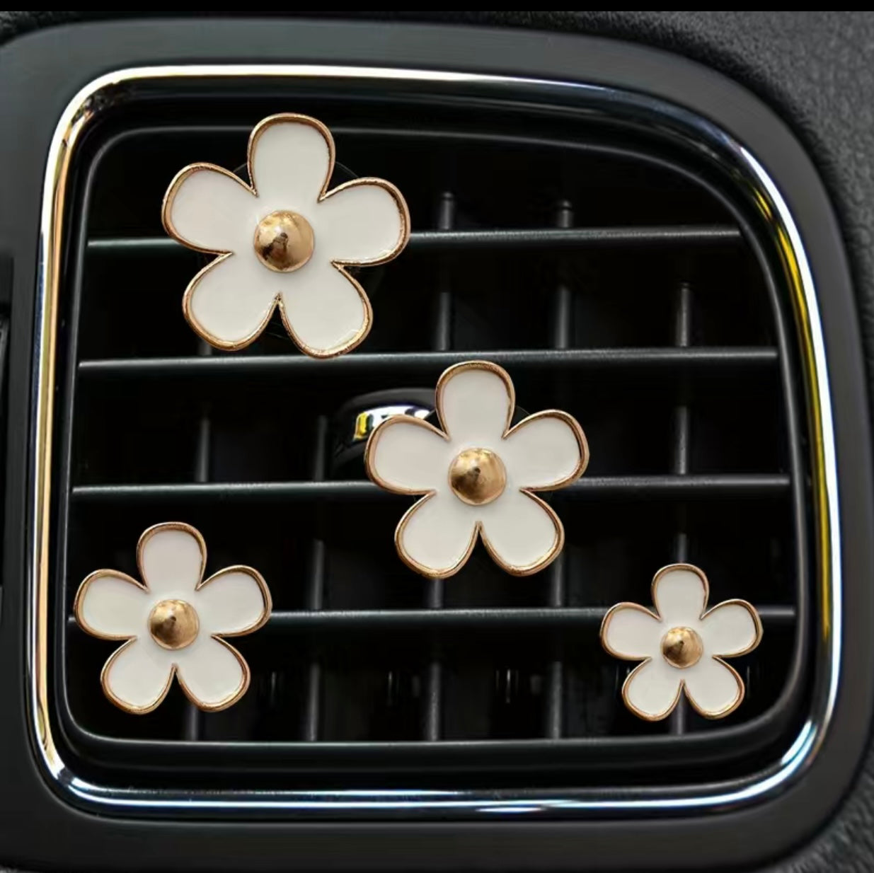 Flower Power Car Clips with scented tablets