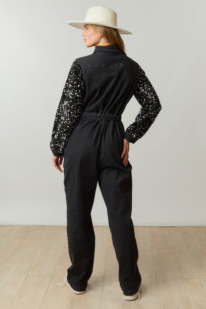 Glamorous Sequined Black Jumpsuit