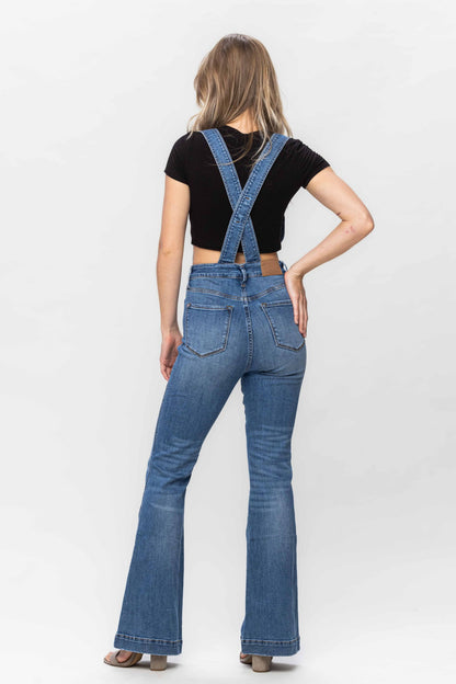 Throw Back 90's Tummy Control Judy Blue Overall Medium Wash