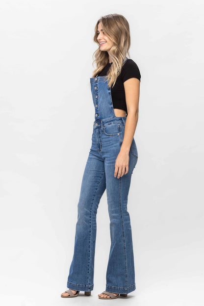 Throw Back 90's Tummy Control Judy Blue Overall Medium Wash