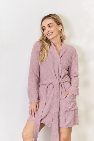 Hailey & Co Tie Front Long Sleeve Cardigan